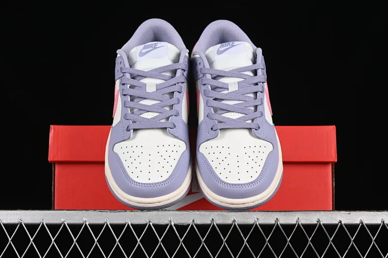 All categories Nk SB Dunk series Nk SB Dunk Low low-top sneakers Nk SB Dunk Low white, blue and pink color SB smashed backboard fashion casual sneakers DD1503-500